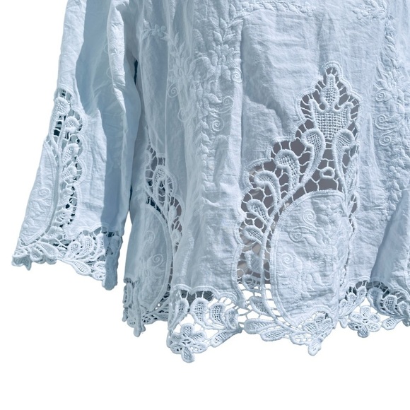 CYNTHIA ROWLEY White Blouse Button Back Small - Picture 6 of 6